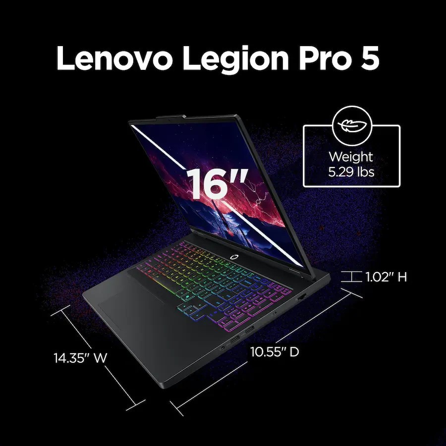 Lenovo Legion Pro 5 16″ – Ryzen 9 8945HX 2023 – RTX 5060 – 16GB RAM – 1TB SSD
