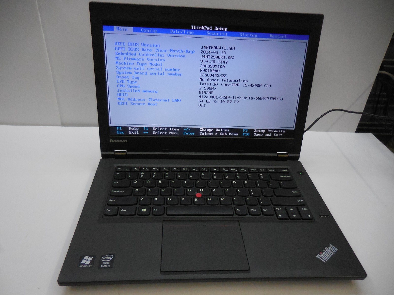 Lenovo ThinkPad L440 Intel Core i5-4200M 2.50GHz 8GB RAM 240 GB SSD, NO OS