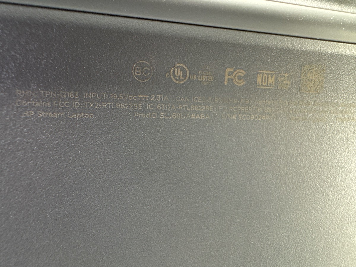 HEWLETT PACKARD STREAM NOTEBOOK 11-R014WM (P05025507)