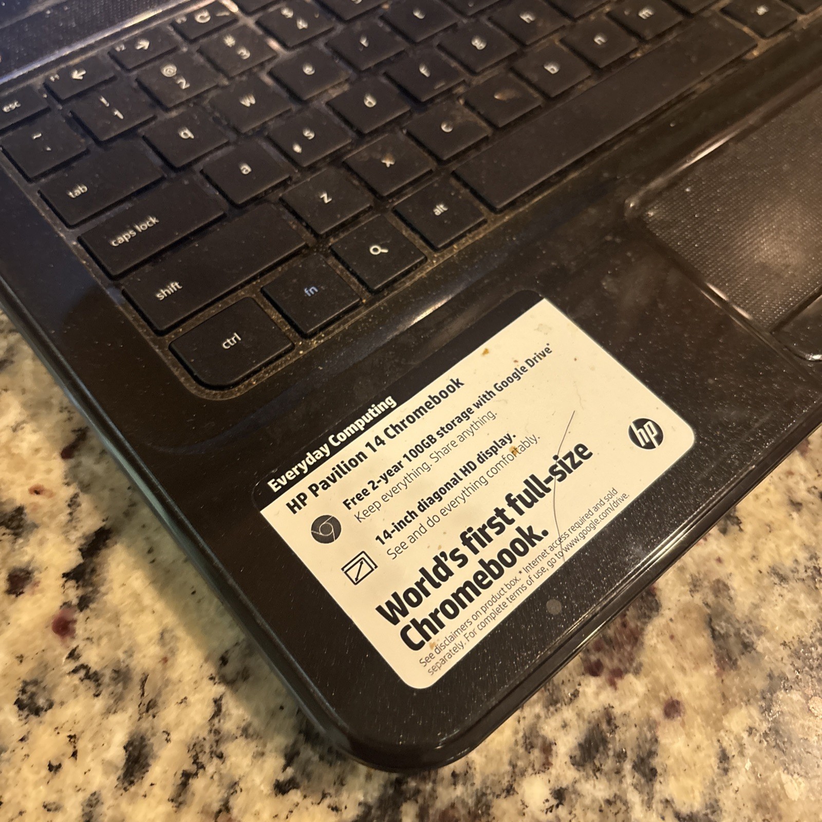 HP PAVILION 14 C050NR CHROMEBOOK INTEL CELERON 4gb Black USED VG FS
