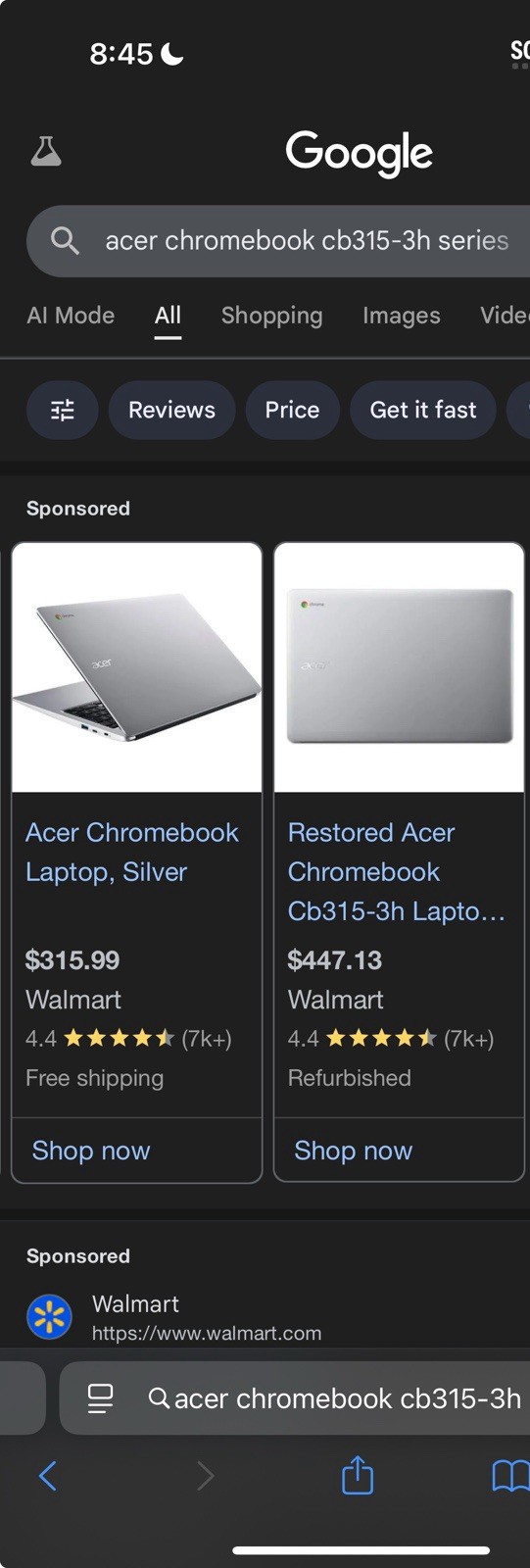 Acer Chromebook 315 CB315-3H-C2C3 15.6″ Silver Laptop