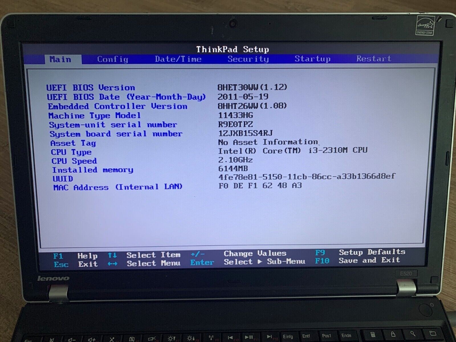 Lenovo ThinkPad E520 15.6″ i3-2310M 2.1 GHz 6 GB DDR3L 1600 MHz No HDD Red
