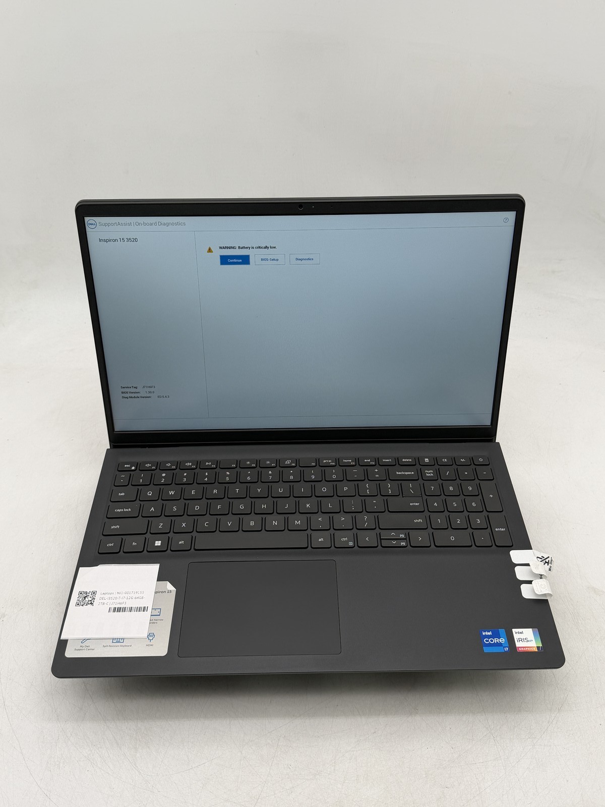 Dell Inspiron 15 3520 15.6inch i7-1255U 64GB 2TB No OS Read