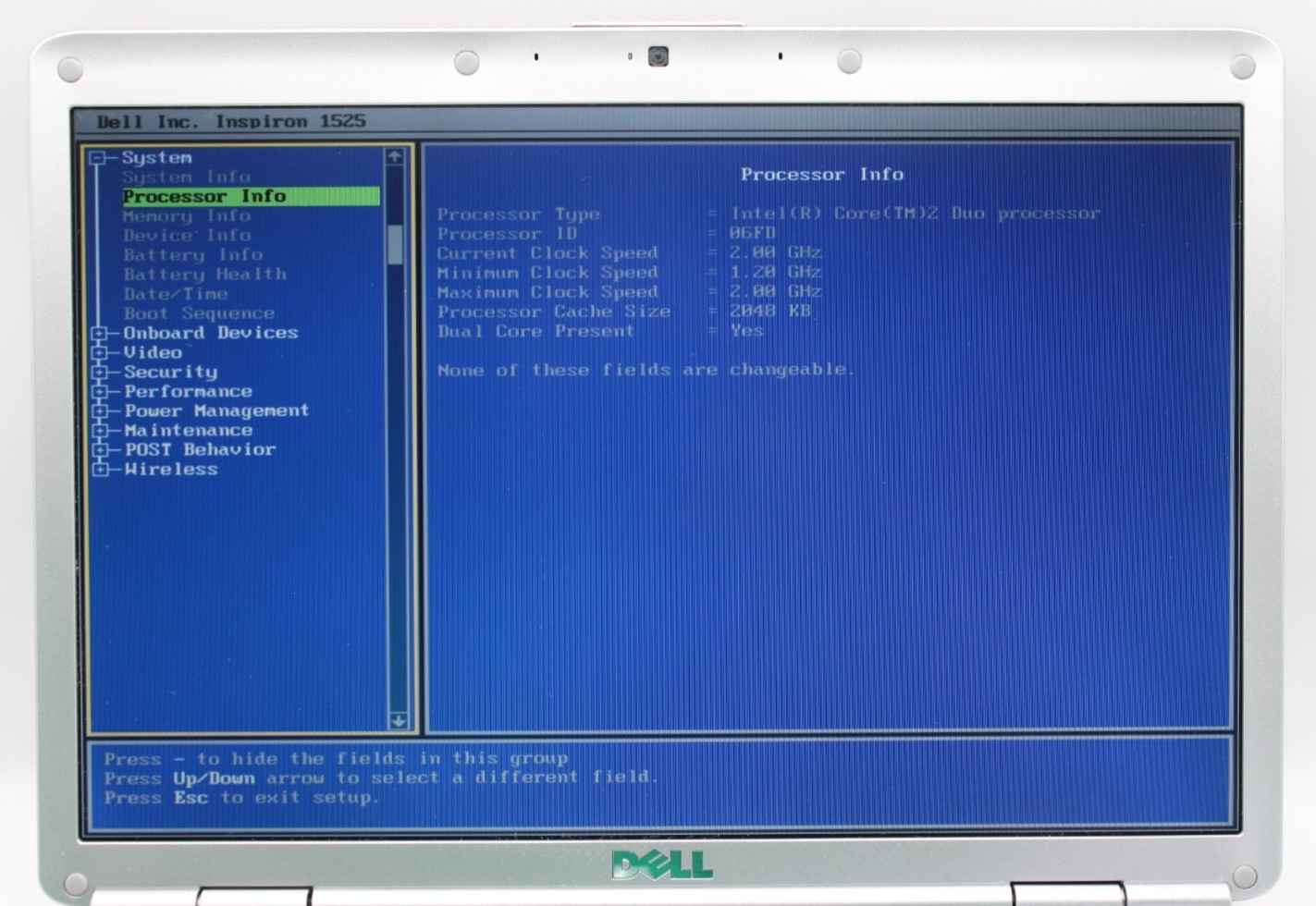Dell Inspiron 1525 2Duo-T7250@2.0GHz 3GB DDR2 NO STORAGE OR OS *USED/TESTED*