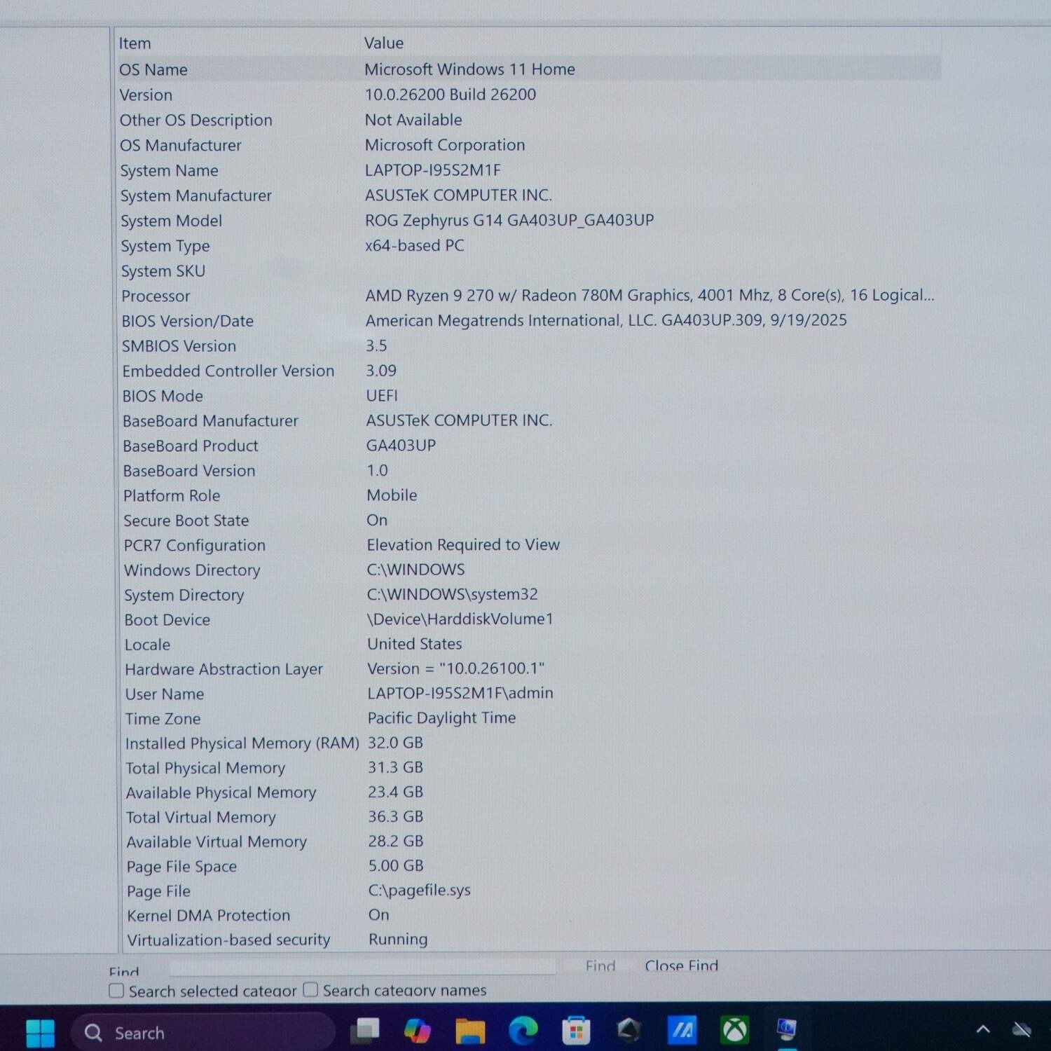 Asus ROG Zephyrus G14 GA403 14″ Ryzen 9 270 4.0GHz 32GB RAM 1TB SSD RTX 5070