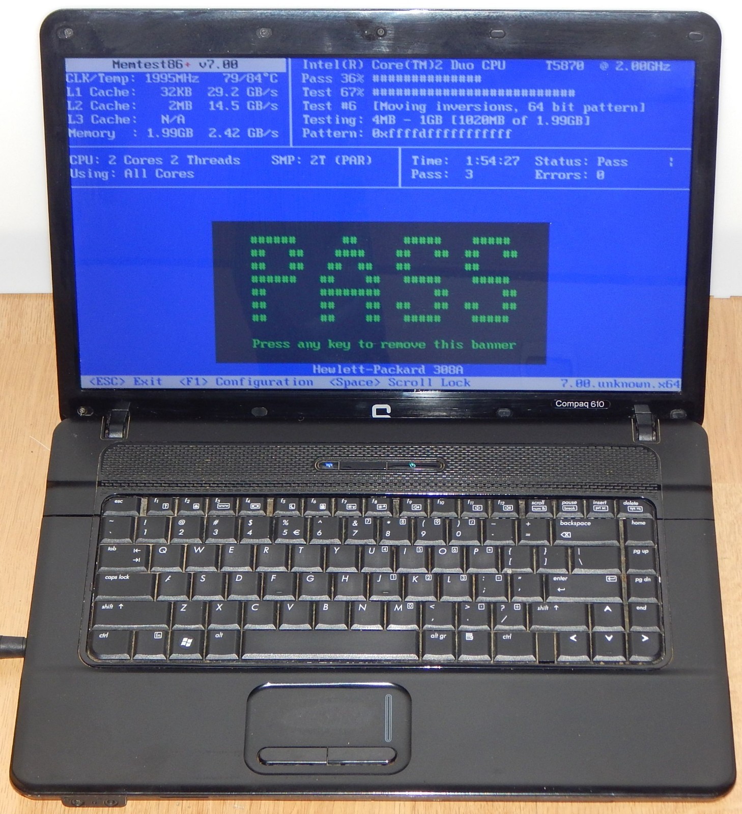 ❌ FAULTY/DAMAGE ❌ Notebook Laptop Compaq 610 T5870 2x 2Ghz Battery Faulty No HDD