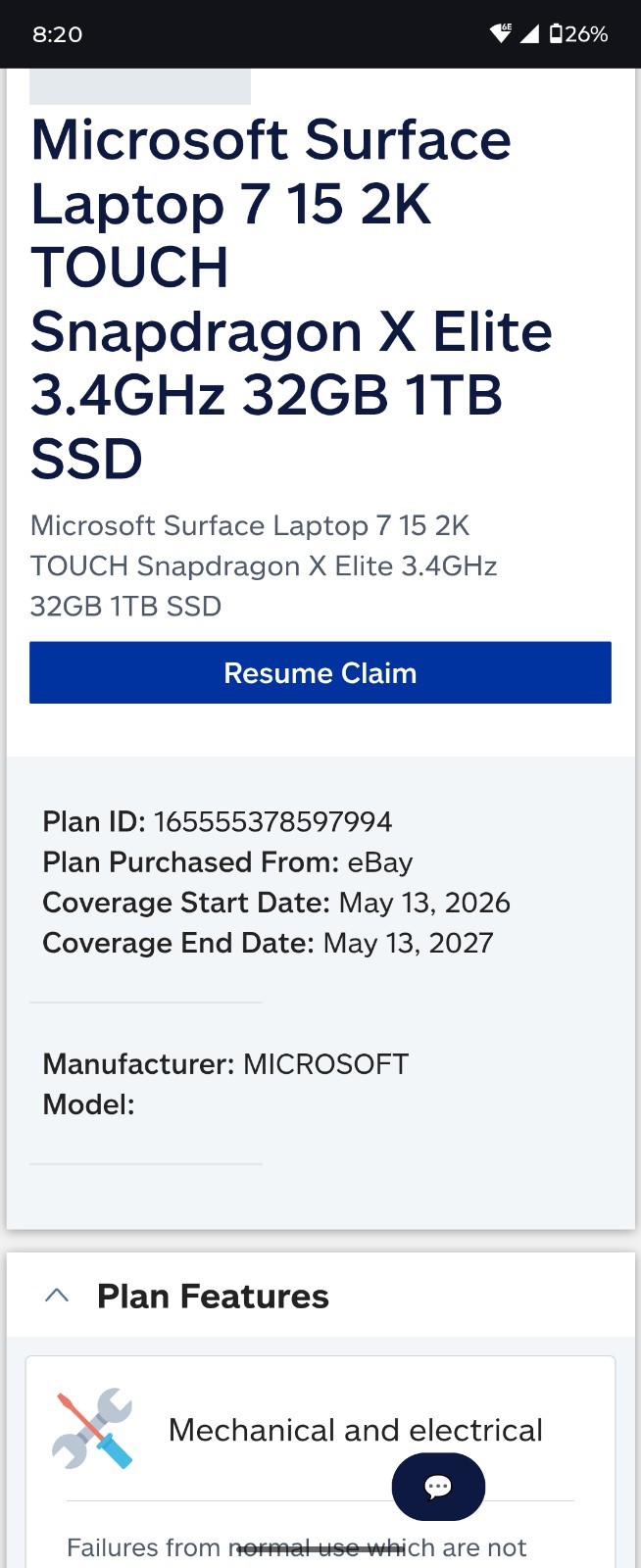 Microsoft Surface Laptop 7th 15in X Elite 32GB 1TB SSD Touch Win11 Gray