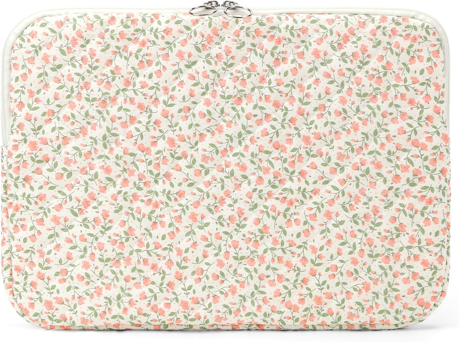 Cute Quilted Padded Floral Laptop Sleeve 13 Inch – Puffy Protective Case