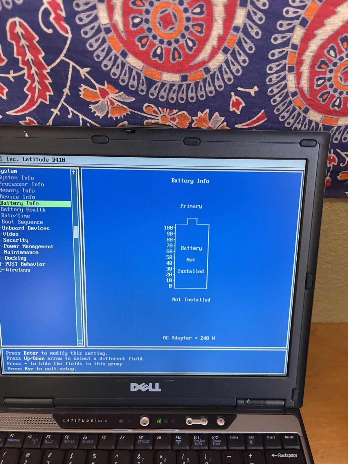 Dell Latitude D410 12″ Laptop Intel Pentium M 2GHZ 2Gb RAM NO HDD/battery CLEAN
