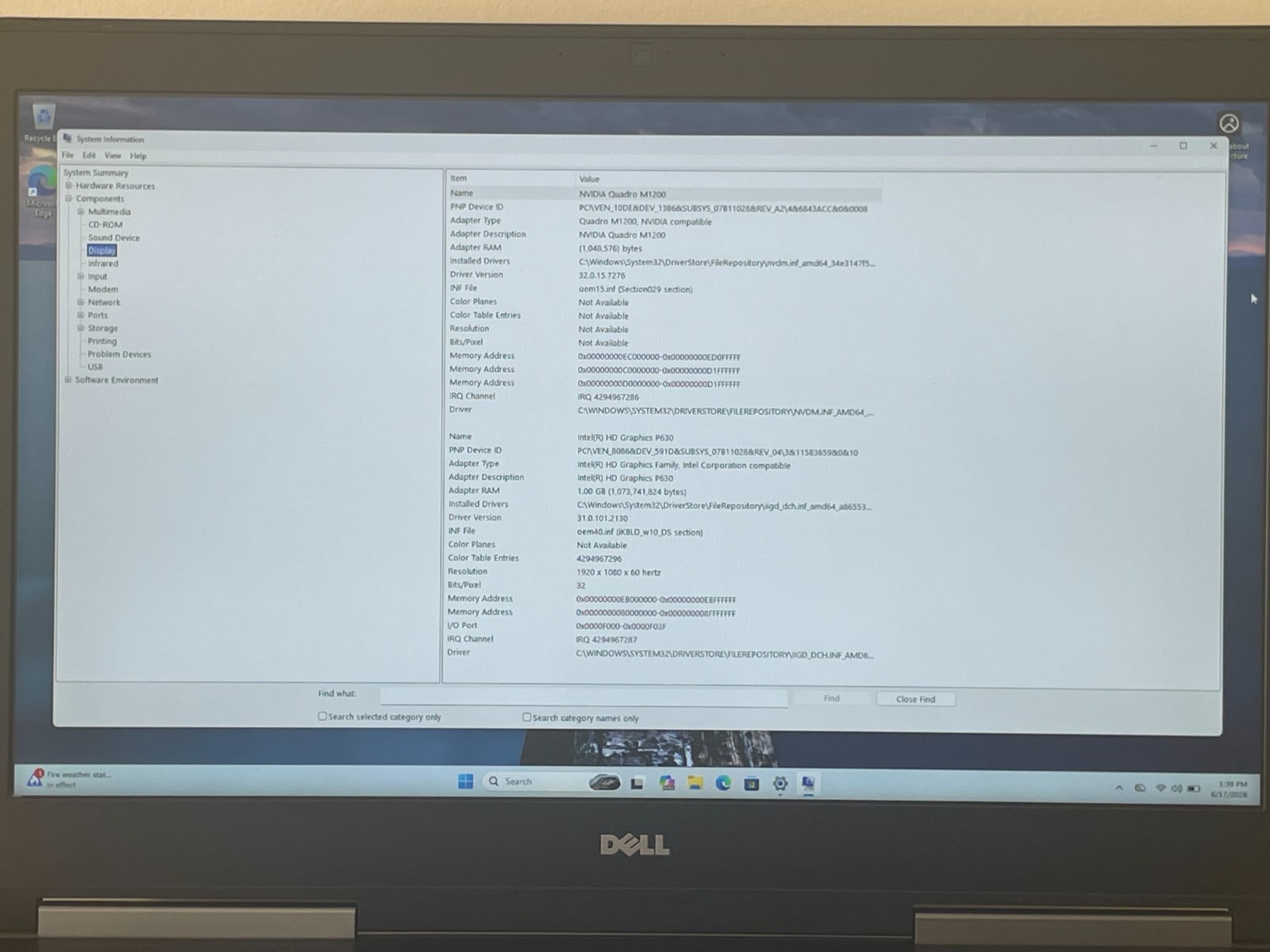 DELL PRECISION 7720 | XEON E3-1505M V6 3.0GHZ | 512GB | 16GB | WIN 11