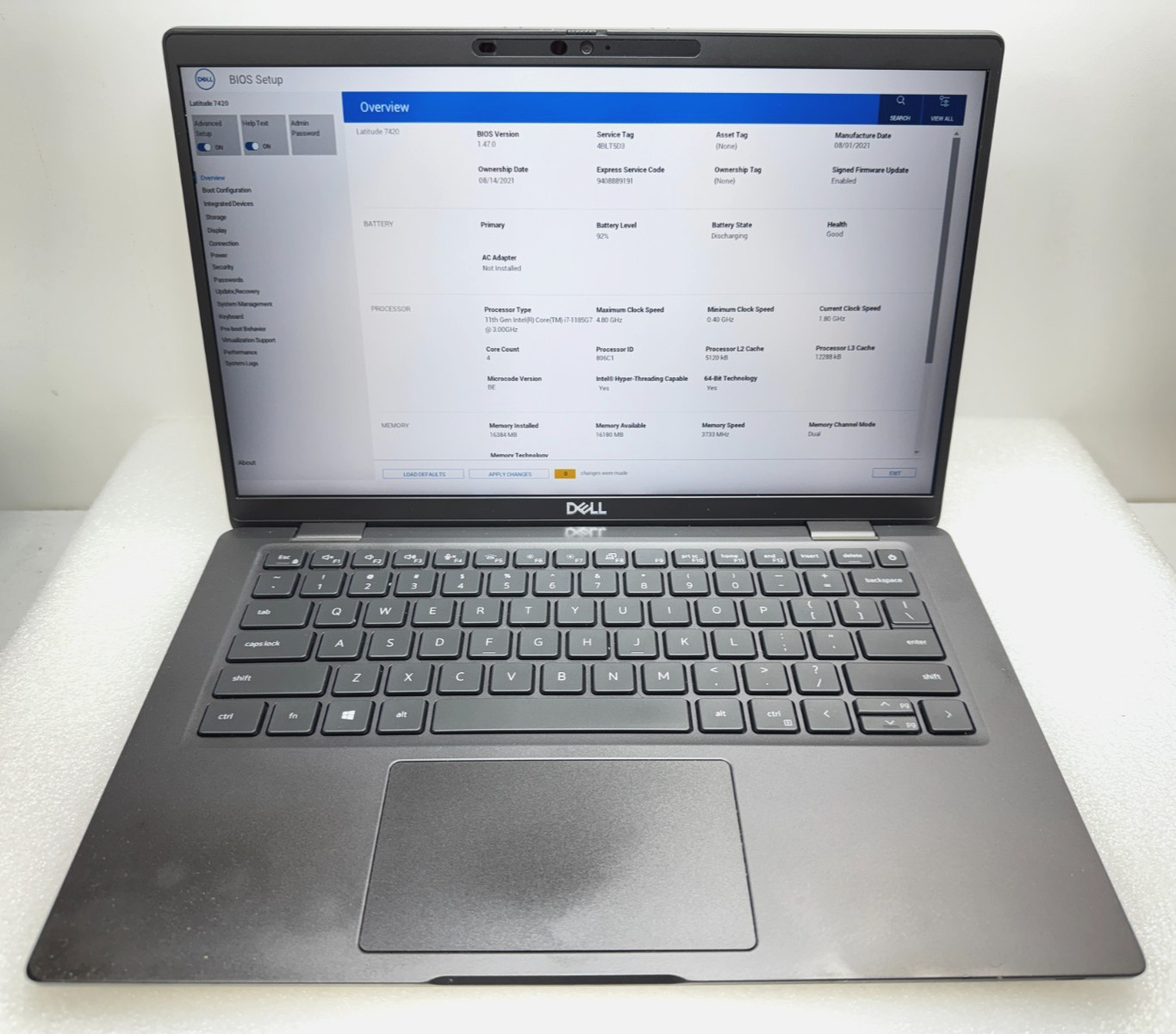 Dell Latitude 7420 14″ Laptop 11th Gen i7-1185G7 3.0GHz 16GB NO HDD Working