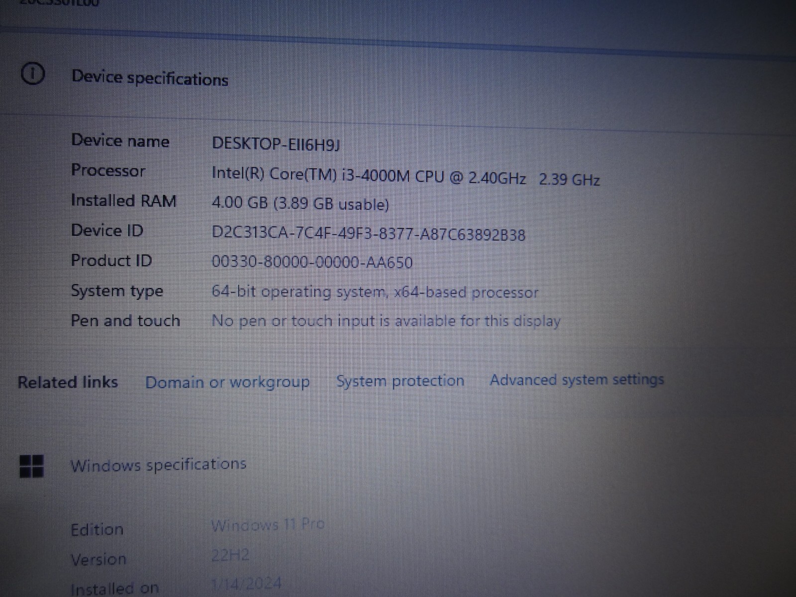 Lenovo E440 Laptop Computer -14″Screen -Windows 11 Pro -500 GB HDD -4 GB RAM