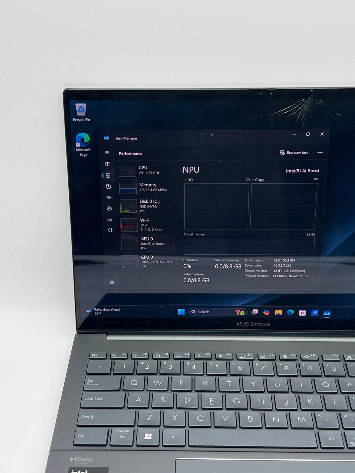 Asus Zenbook 14 Q425M OLED Ultra 7 155H 16GB RAM 1TB SSD – For Parts (Read DESC)