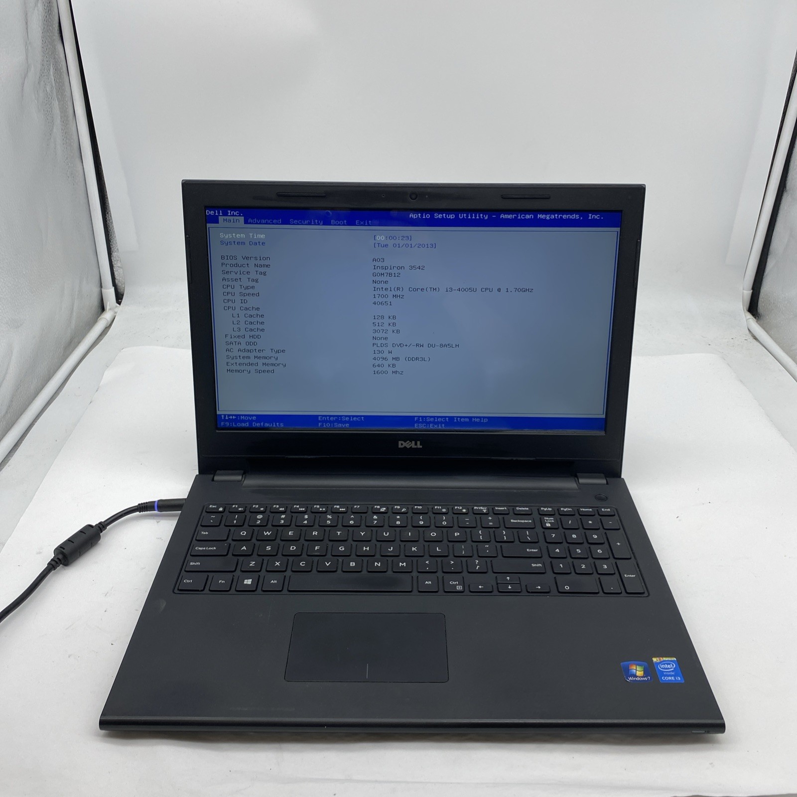 Dell Inspiron 3542 Laptop Intel Core i3-4005U 1.7GHz 4GB RAM NO HDD