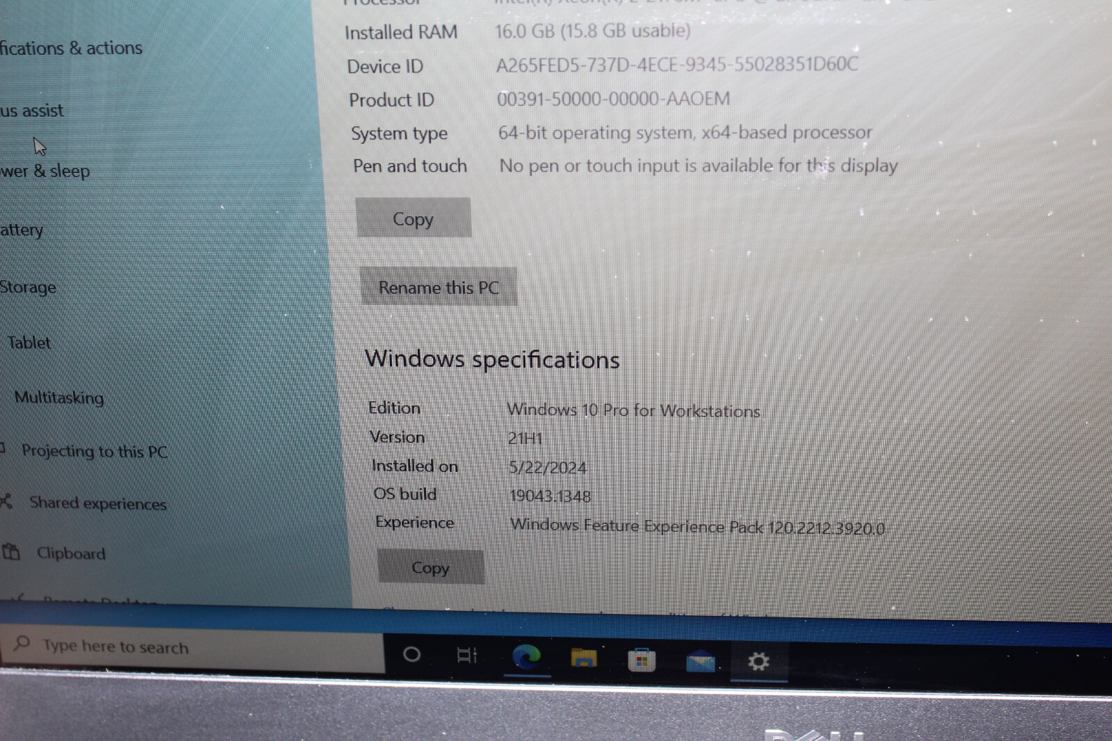 Dell Precision 7530 15.6” Xeon 2.7GHz Turbo16GB 512NVMeQuadro p1000 4GB Win10