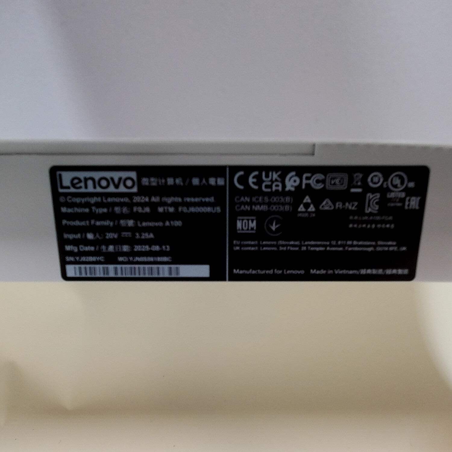 Lenovo A100 N100 0.80 GHz 8GB RAM 256GB SSD