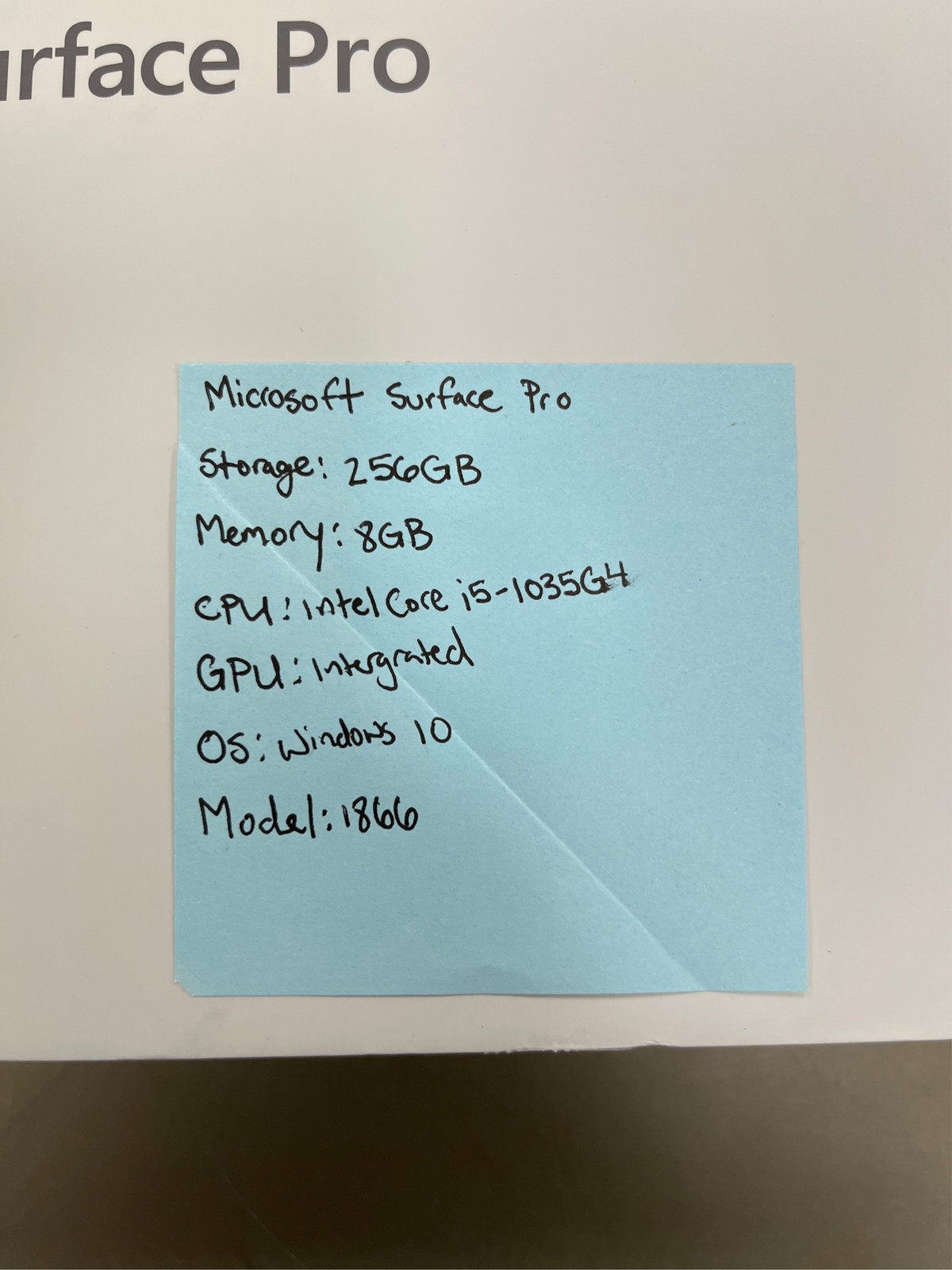 Microsoft Surface Pro 7 31.2 Cm (12.3″) 10th Gen Intel Core I5 8 GB 256 GB Wi-Fi