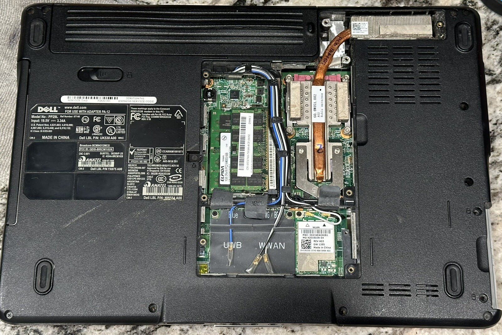 Dell Inspiron 1525 Laptop 15.3″ Dual Core 2Gb RAM No HDD (For Parts Or Repair)