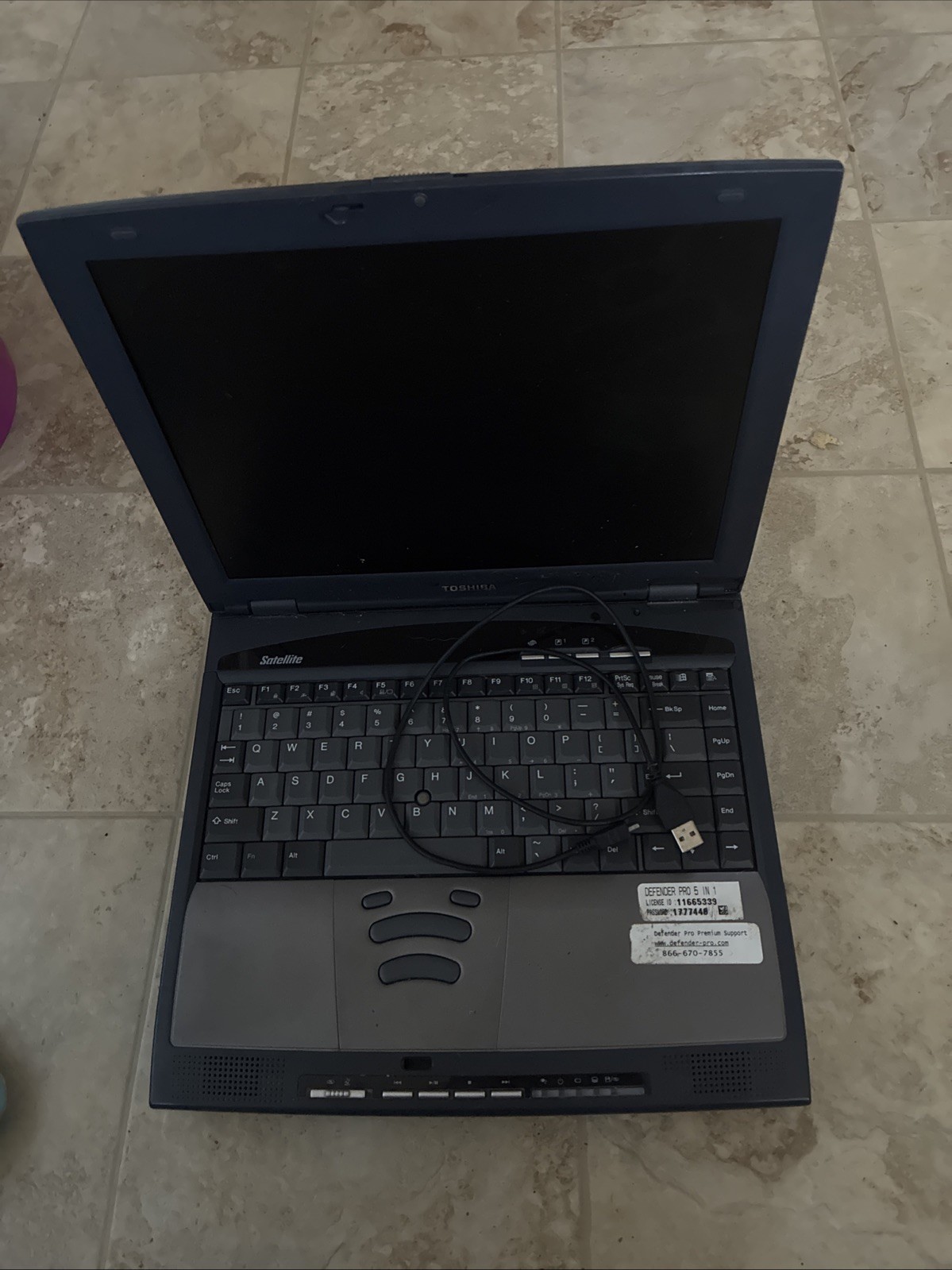 Toshiba Satellite from the 2000s, does NOT turn on, comes with charger