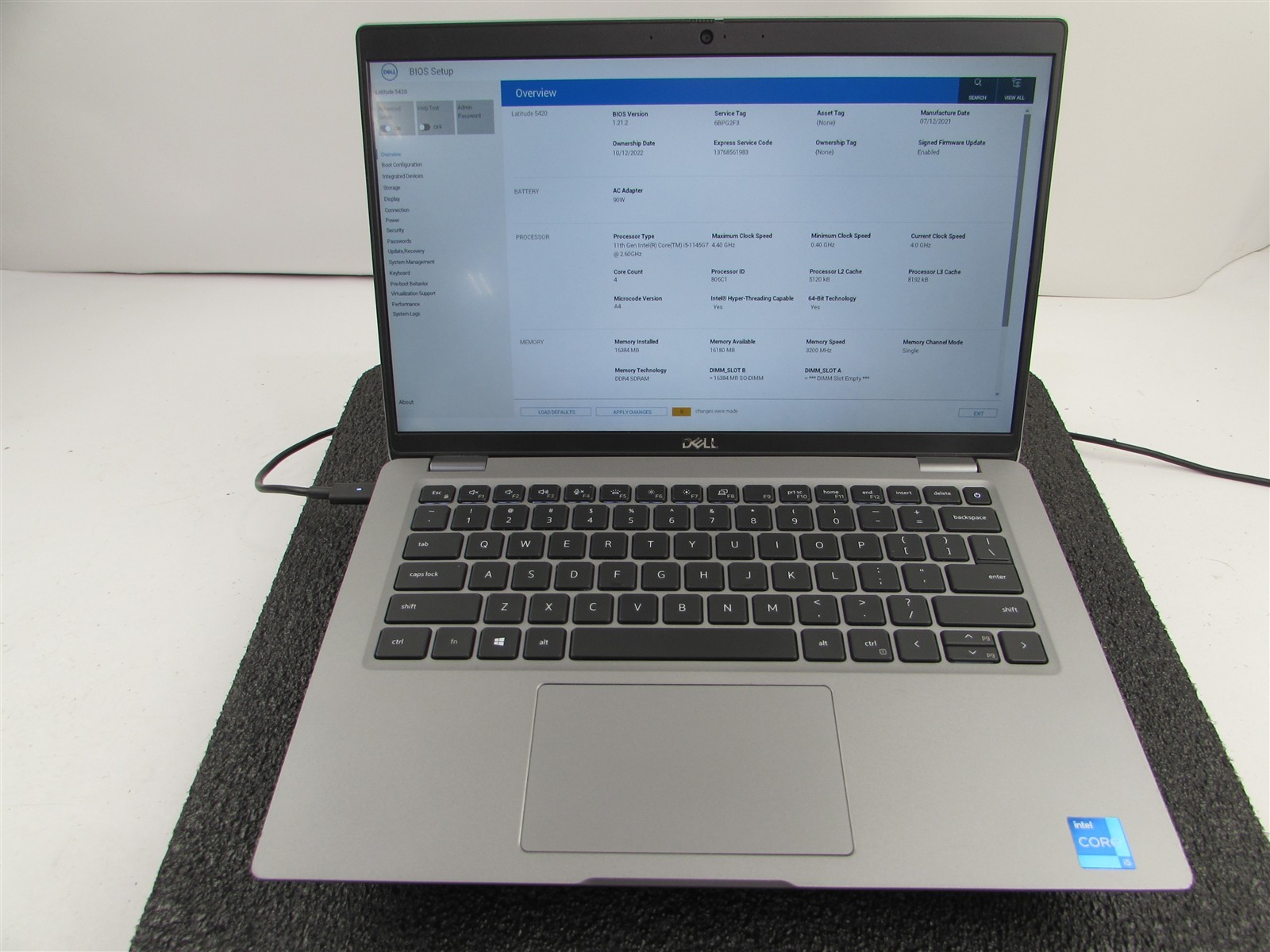 DELL LATITUDE 5420 1920X1080 FHD CORE I5-1145G7 512GB SSD 16GB RAM NO O.S/BATT