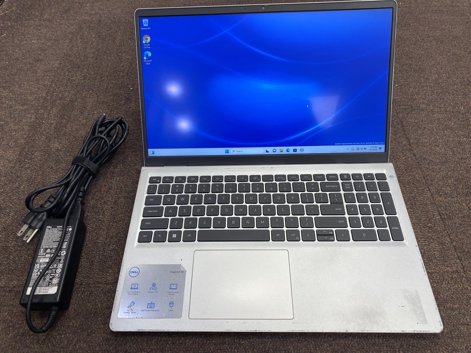 Dell Inspiron 15 3525 15.6” Touchscreen AMD Ryzen 5 8GB RAM 512GB SSD W/ Charger