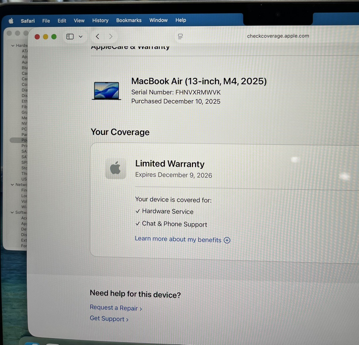 MACBOOK AIR 13″ WITH M4 A3240 SPACE GREY 16GB RAM 256GB SSD (CP2021699)