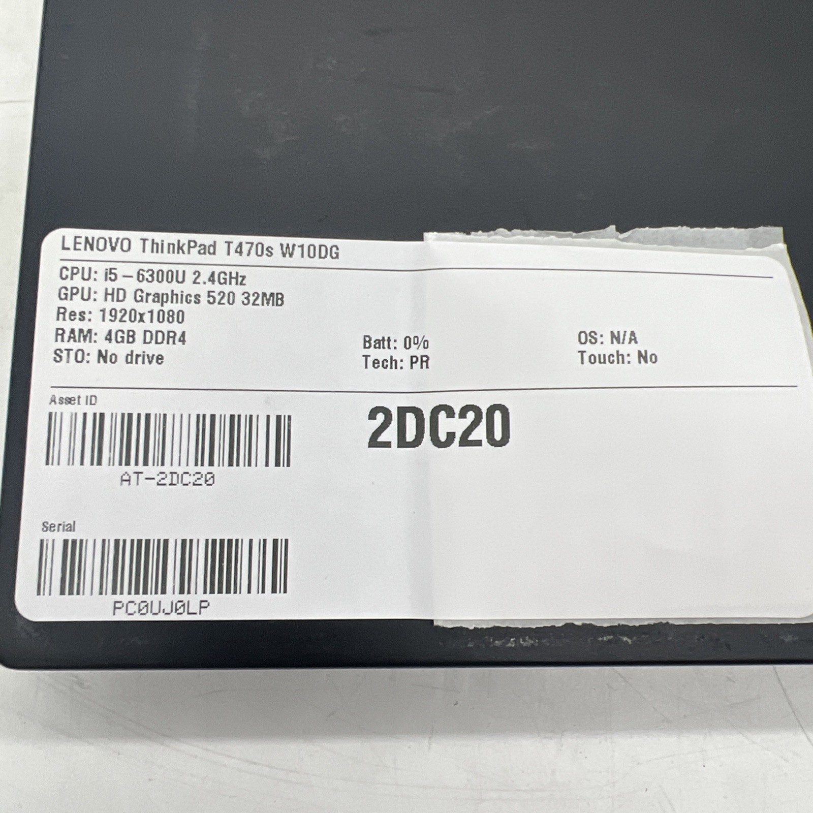 Lenovo Thinkpad T470s I5 6300U 2.4GHz 8GB RAM No Drive No OS