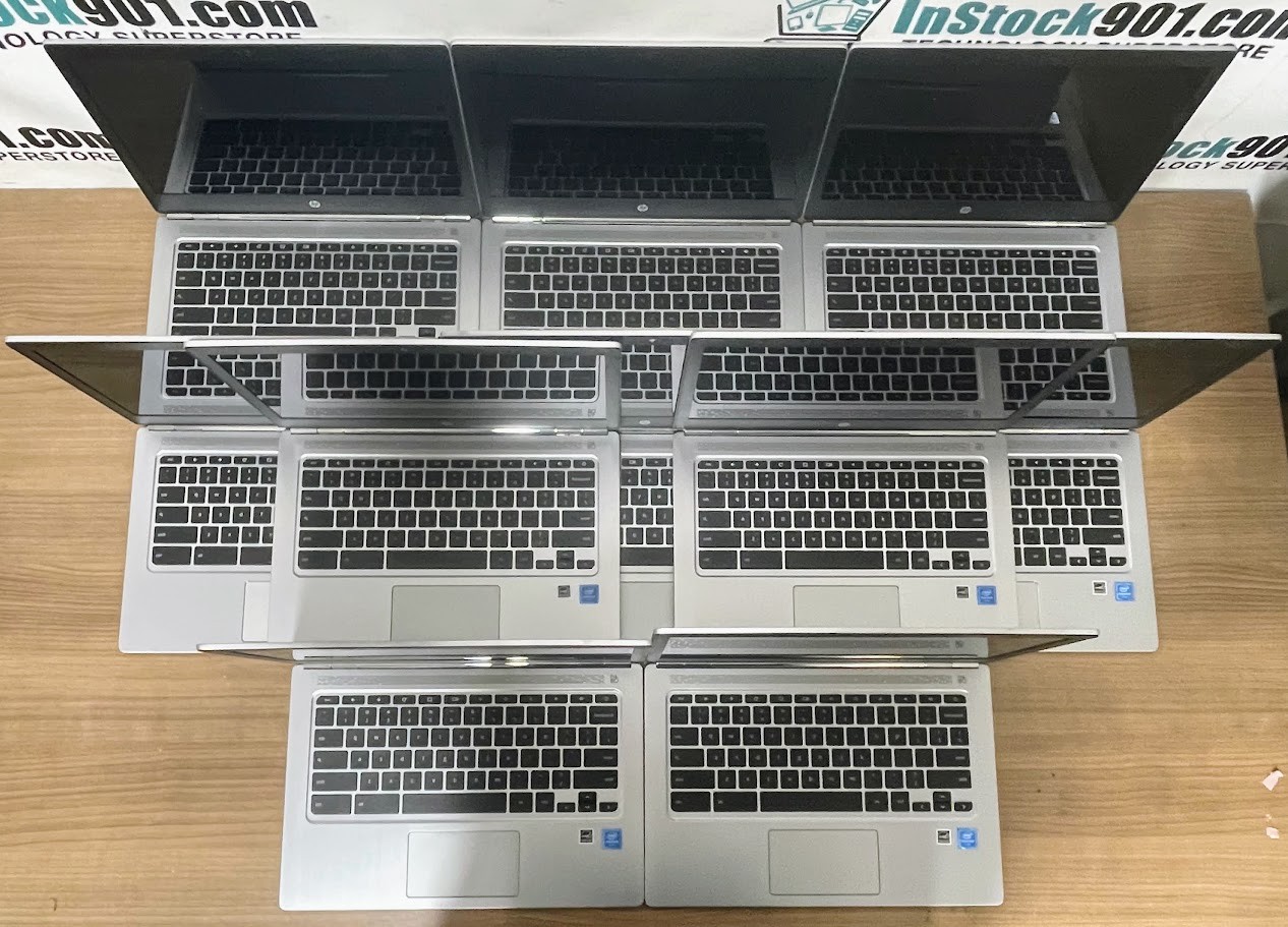 LOT 10 HP Chromebook 13 G1 Intel Pentium 1.5GHz NO POWER FOR PARTS READ!