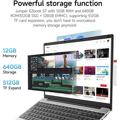 Jumper EZbook S7Hi 15.6in Laptop w/ FHD IPS Display Windows 11 for Office School