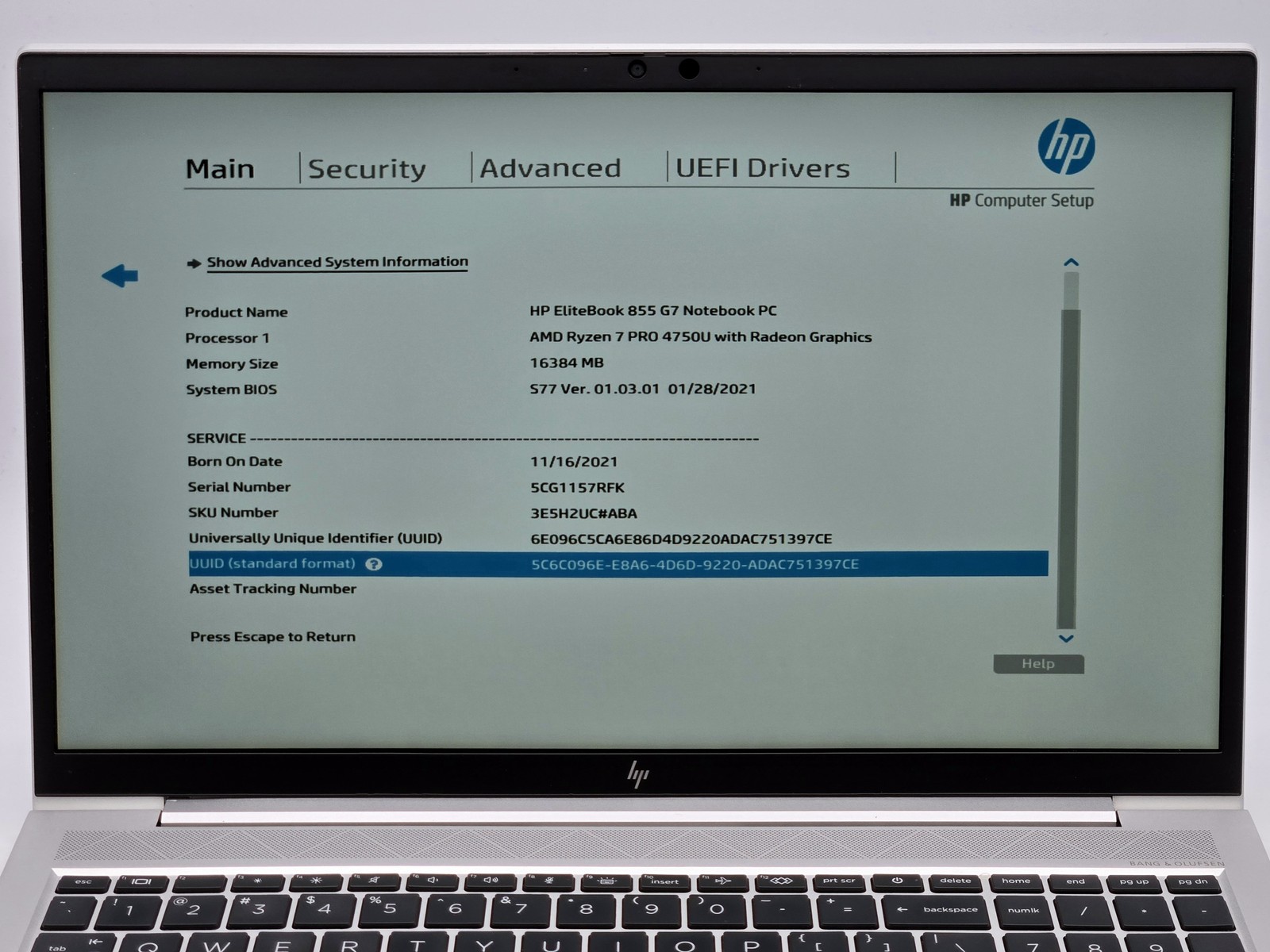 HP ELITEBOOK 855 G7 15″ FHD Touch RYZEN 7 PRO 4750U 512GB 16GB W11P Backlit