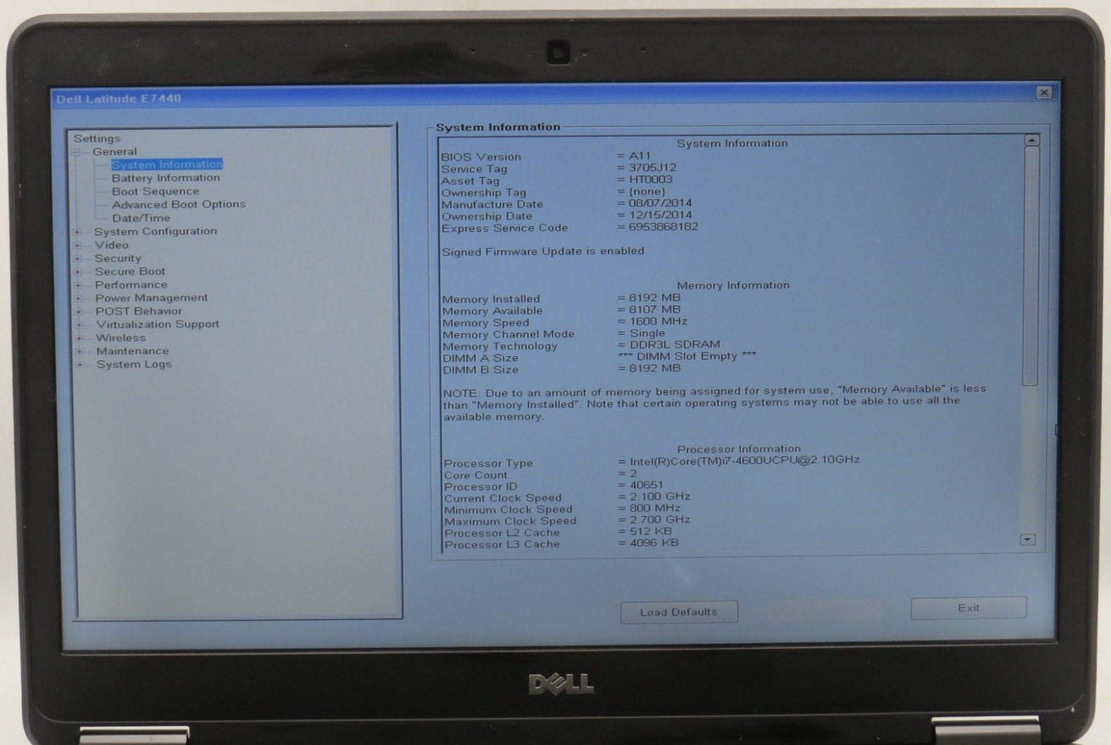 Dell Latitude E7440 | i7-4600U @ 2.10GHz | 8GB DDR3 | 256GB SATA | No OS