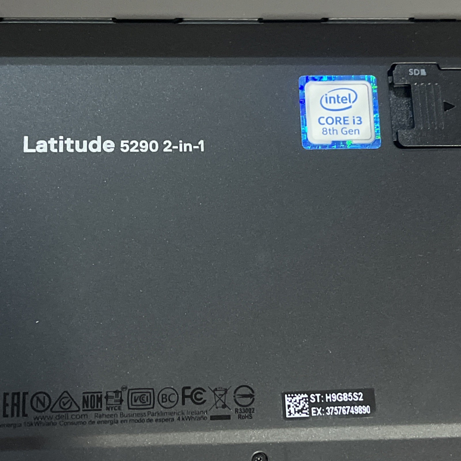DELL LATITUDE 5290 2 IN 1 INTEL CORE I3-8130U 2.20GHZ 4GB RAM NO HD “