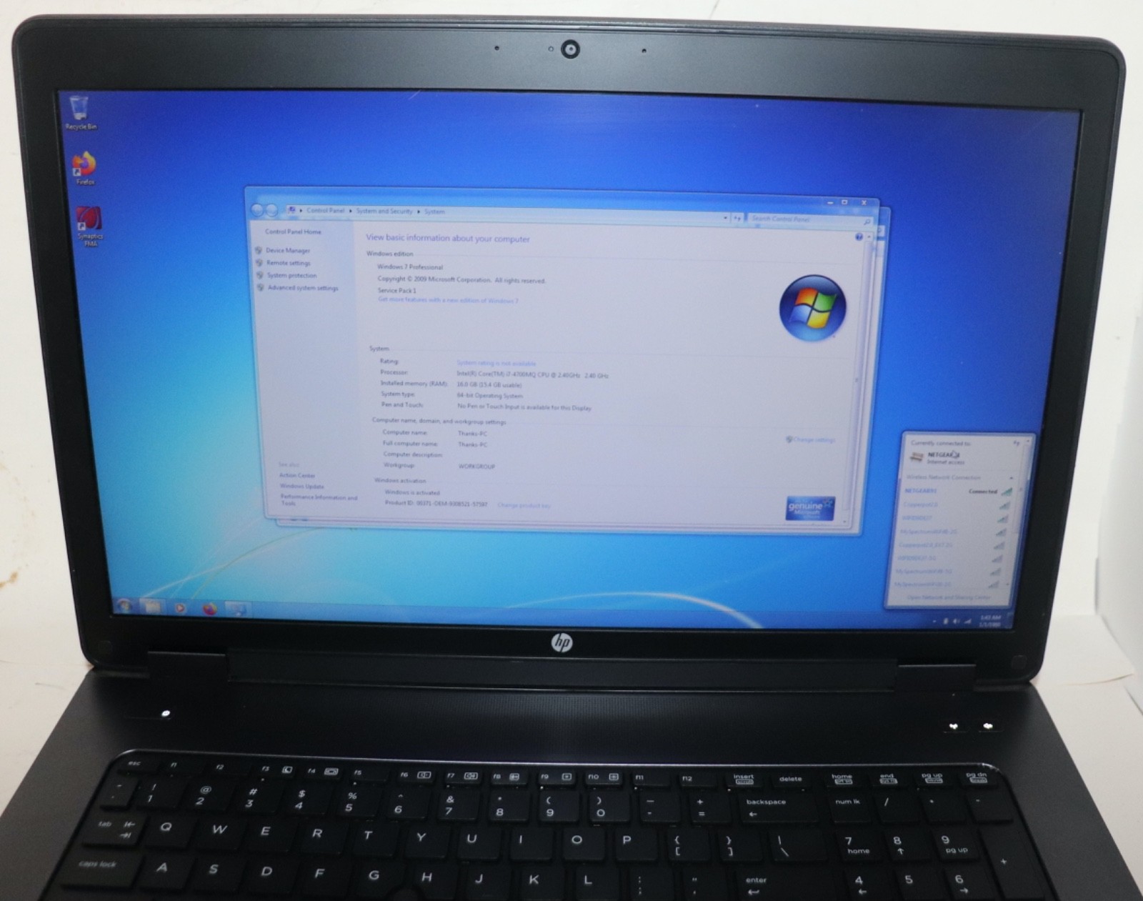 HP ZBOOK 17 Workstation|Intel core i7@2.40GHz|16GB RAM|240GB SSD|WIN 7|Nvidia