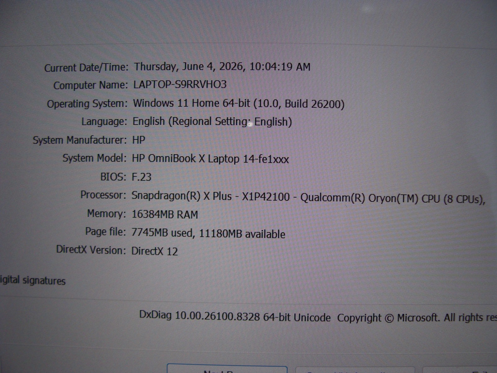 HP OmniBook X 14-fe1003dx 14″ 2.2K Touch Snapdragon X Plus X1P42100 16GB 512GB
