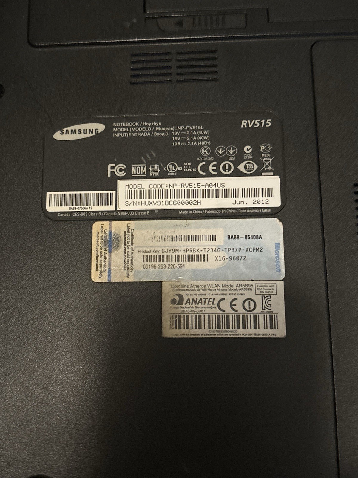 Samsung RV515 Laptop – AMD E2 Vision, Windows 7, Good Condition