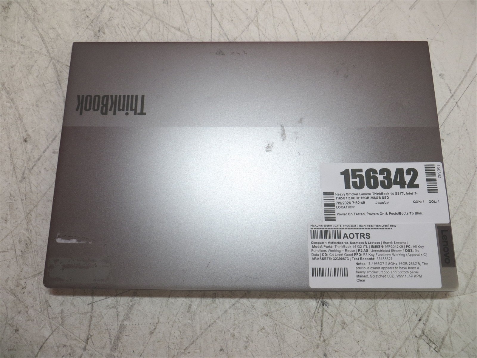 Heavy Smoker Lenovo ThinkBook 14 G2 ITL Intel i7-1165G7 2.8GHz 16GB 256GB SSD