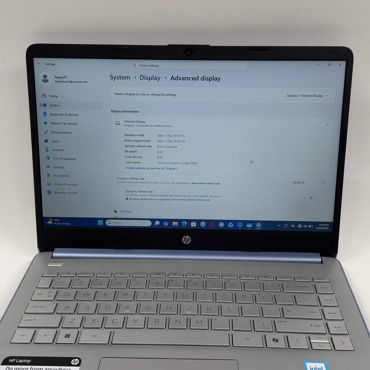 HP NoteBook 14-DQ6012DX 14″ N150 3.6GHz 4GB RAM 128GB SSD