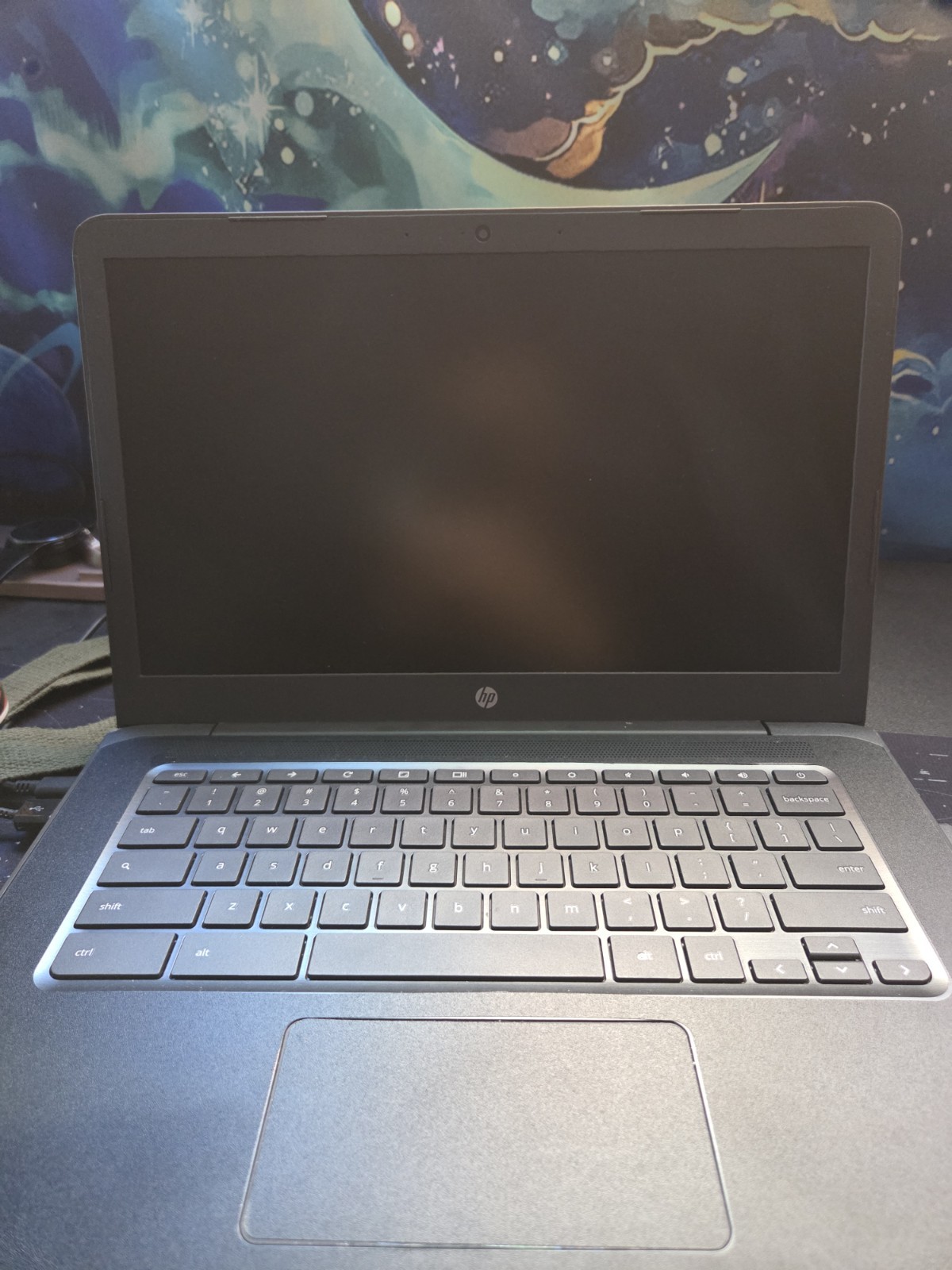 HP Chromebook Laptop Chrome OS Black Built-in Webcam