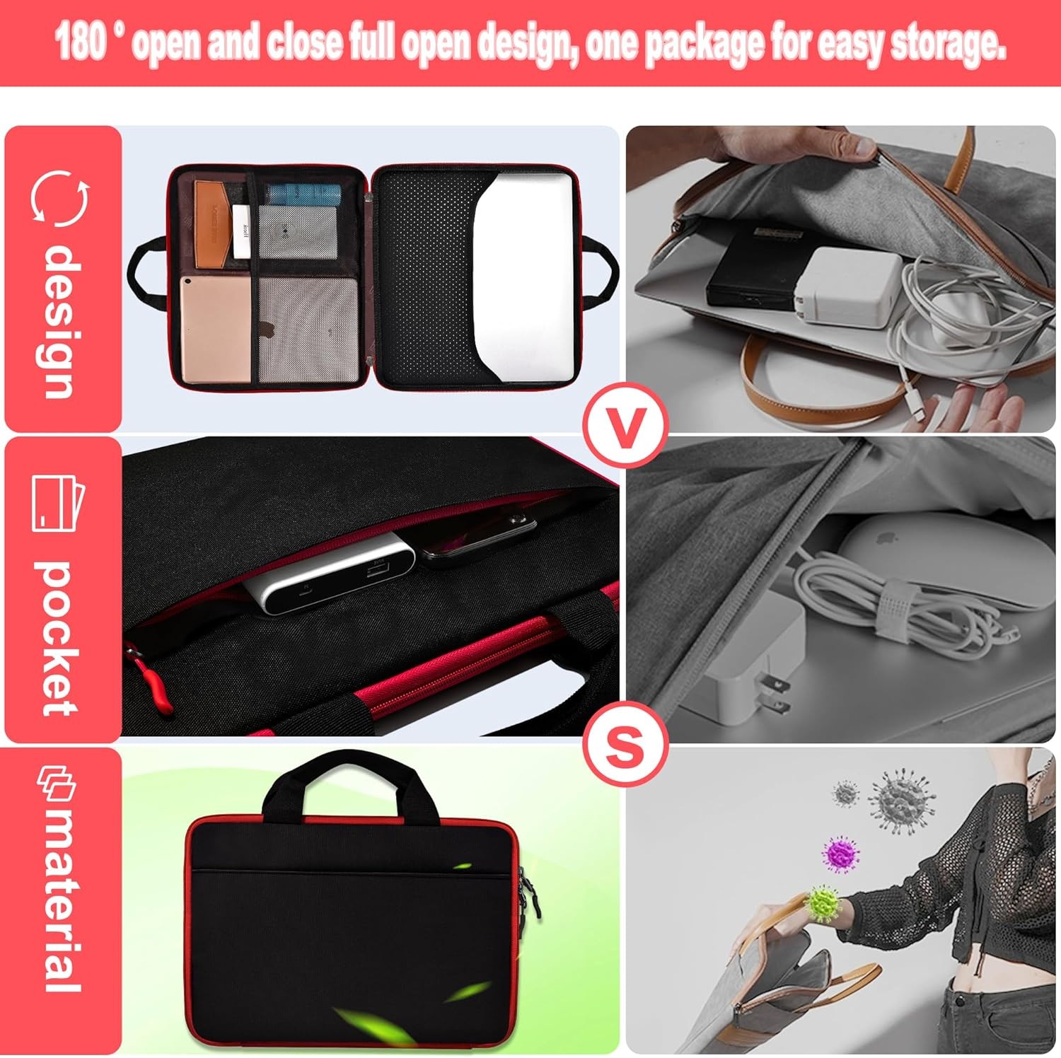 Laptop Case 13.3-14 Inch Sleeve, TSA Shockproof Handbag for MacBook Neo/Pro 14 M