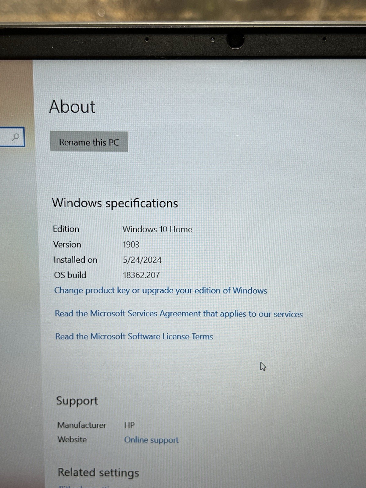 HP Pavilion 15.6” 256GB Intel Core i5 9th Gen 2.40GHz 8GB BATTERY NEEDS REPAIR