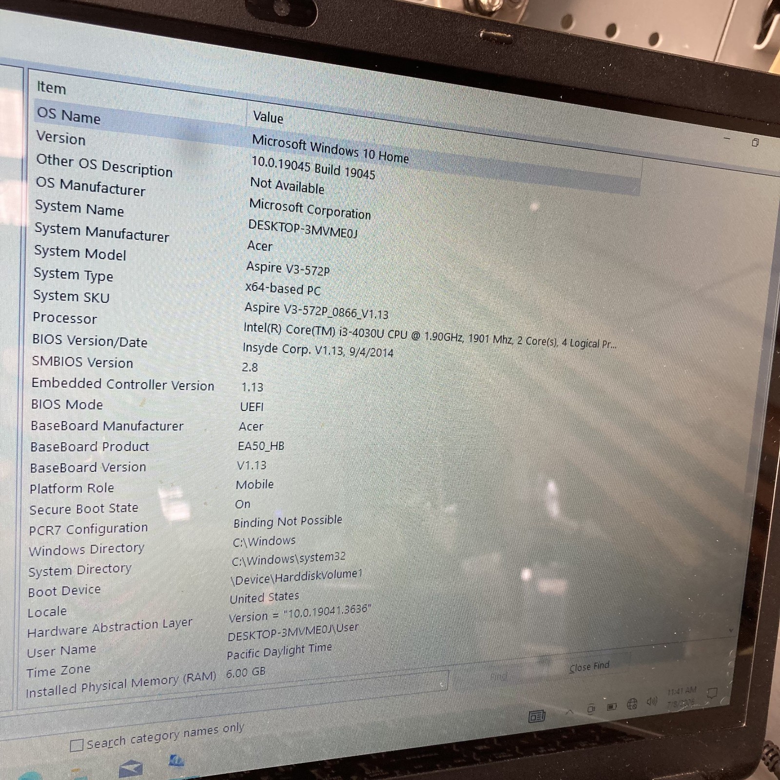 Acer Aspire V3-572P-326T 15.6″ Touch Laptop i3-4030U 1.90GHz 1TB HDD Screen Iss