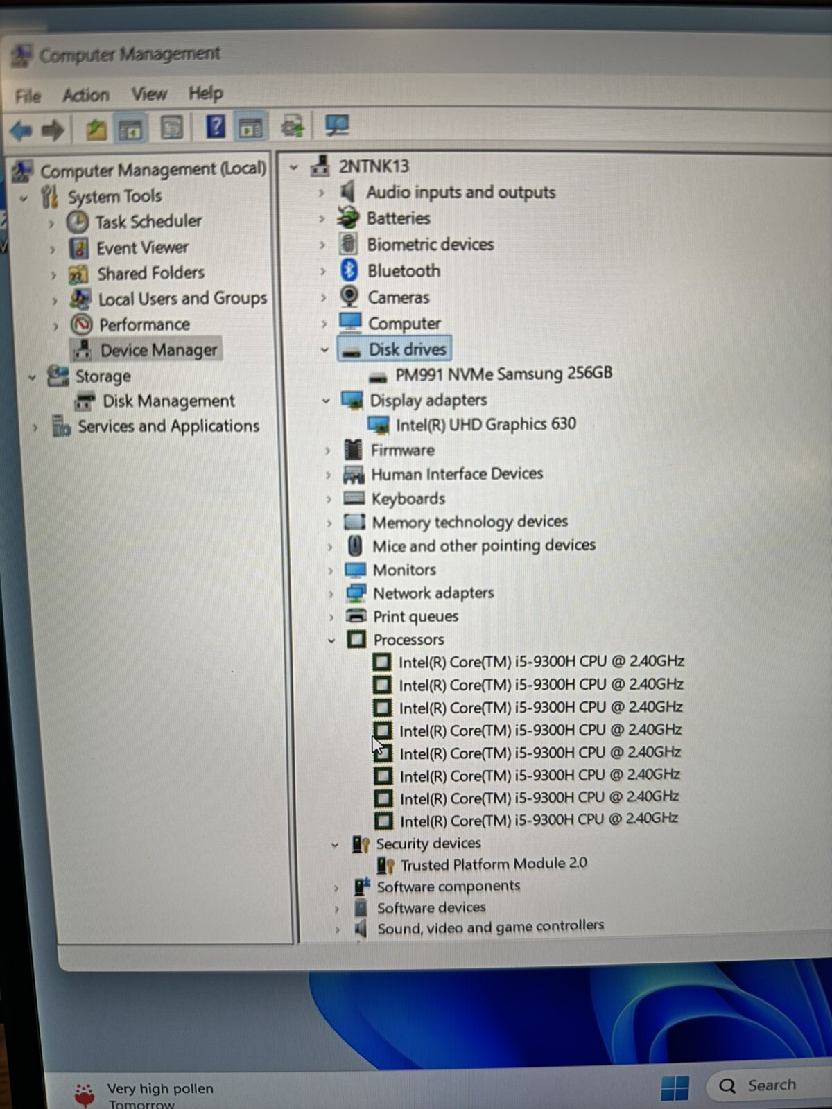 Dell XPS 15 7590 Intel Core i5-9300H 4.10 GHz(Max) 8GB RAM, 256GB SSD Win 11 PRO