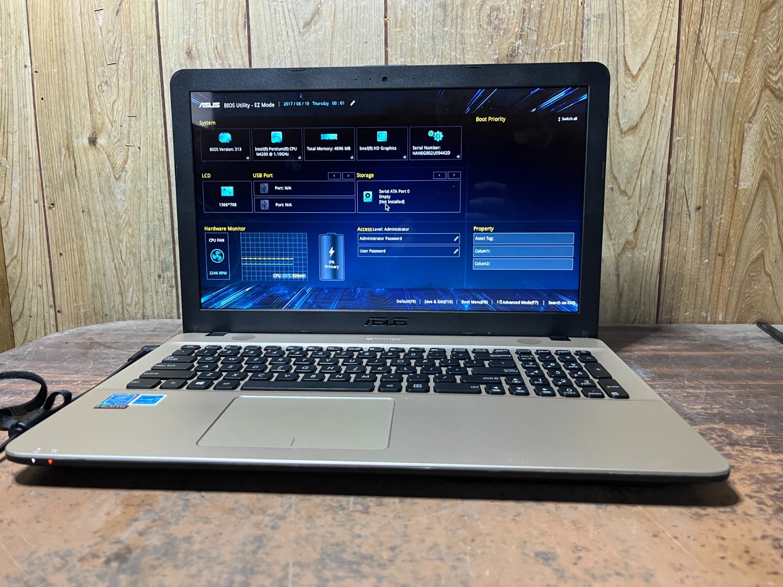 ASUS X541N 15.6″ Laptop Intel Pentium CPU 4GB RAM DVDRW HDMI Webcam NO HDD