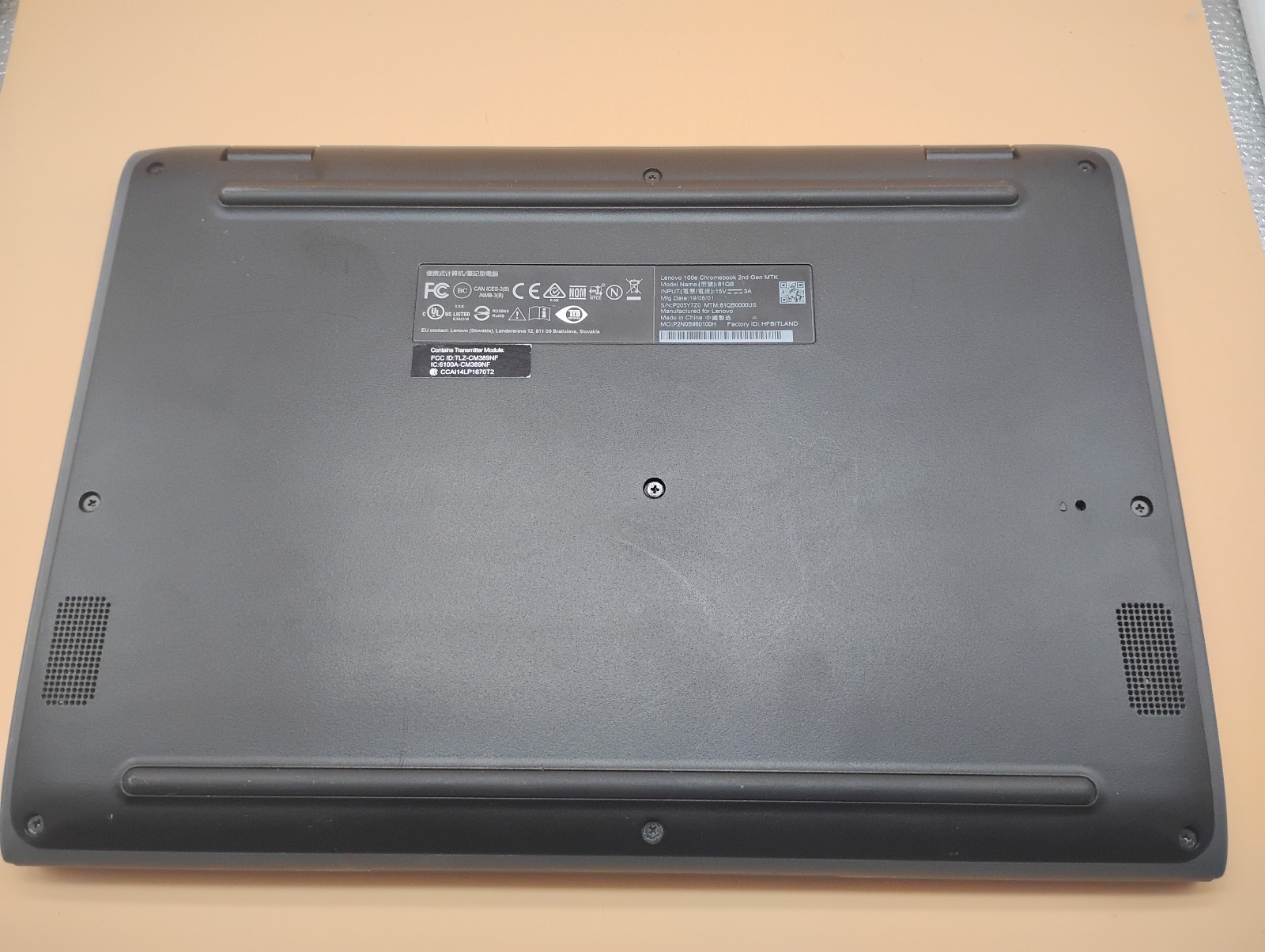 Lenovo 100E 2nd GEN 11.6″ 4 RAM 32 EMMC Chromebook Used Good Working Condition