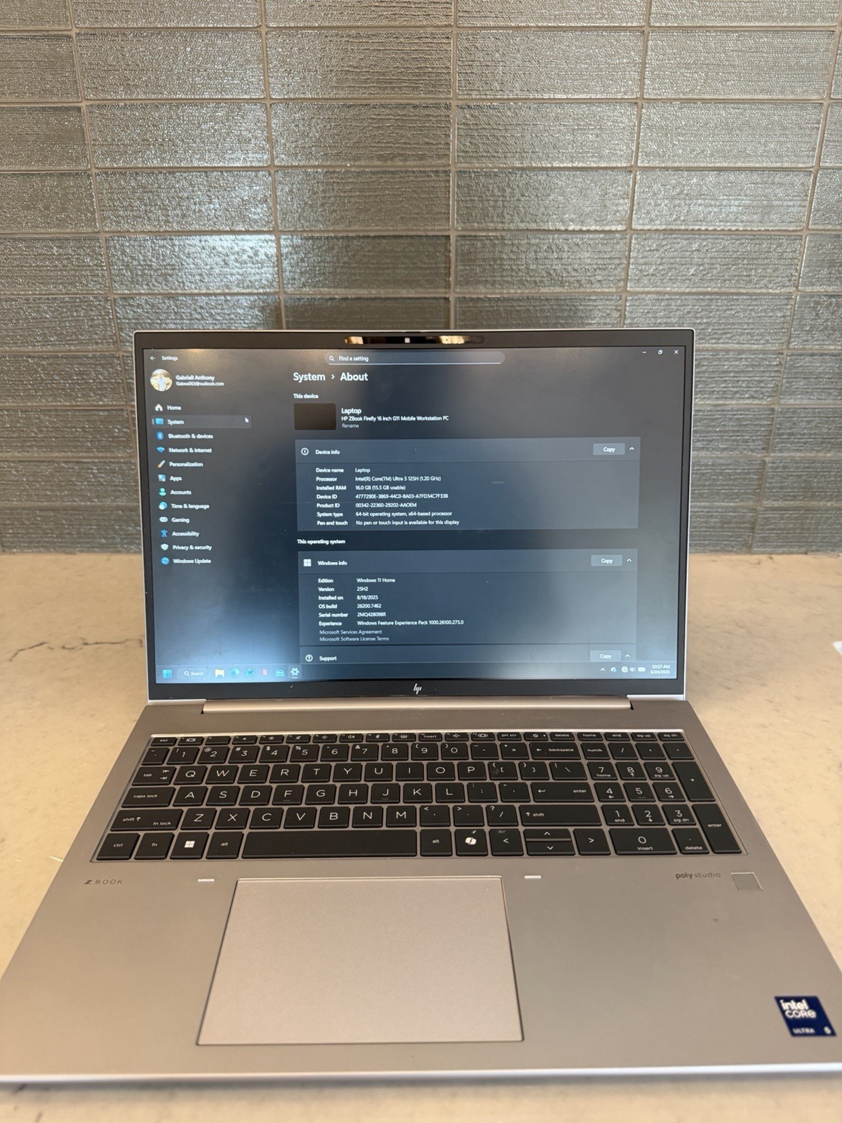 HP ZBook Firefly 16″/ G11 / Intel Core Ultra 5 125U / 16GB /512GB NVME/ 11 PRO