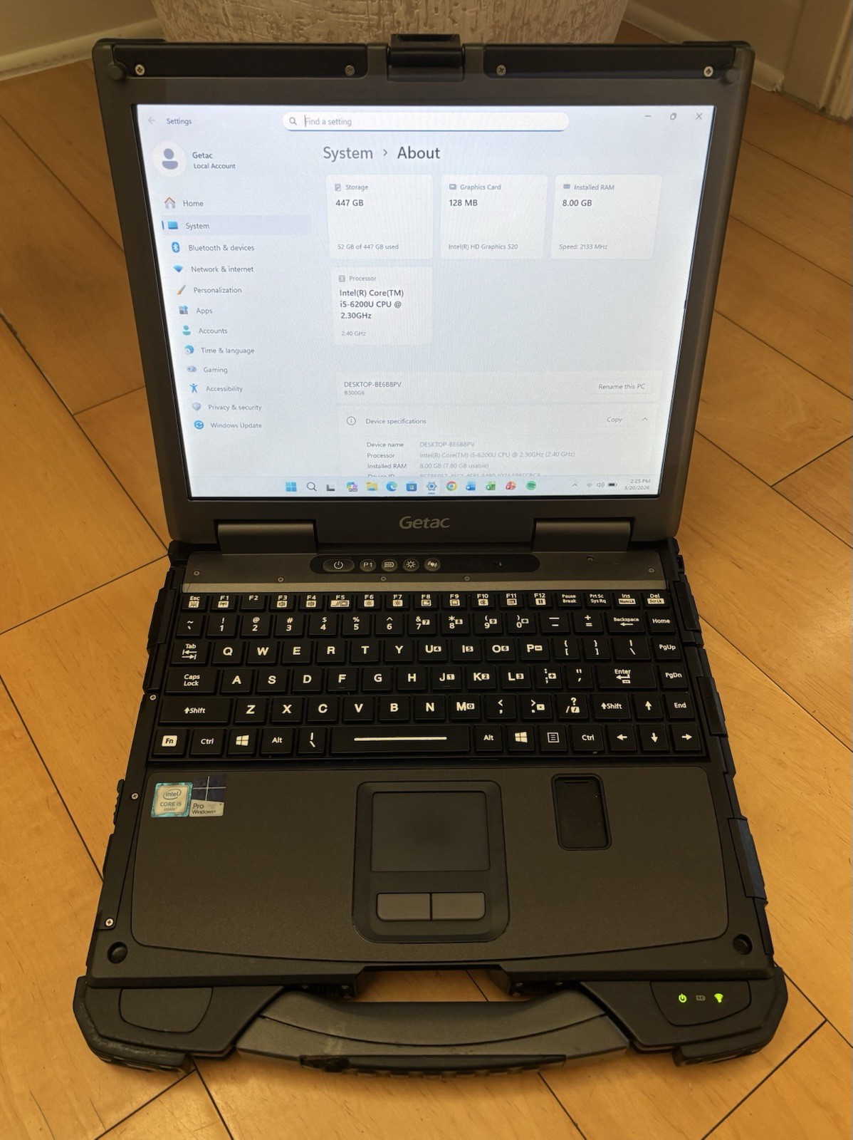 Getac Rugged B300 Toughbook Touch i5-6200U 2.30GHz 8GB 512GB SSD Win 11