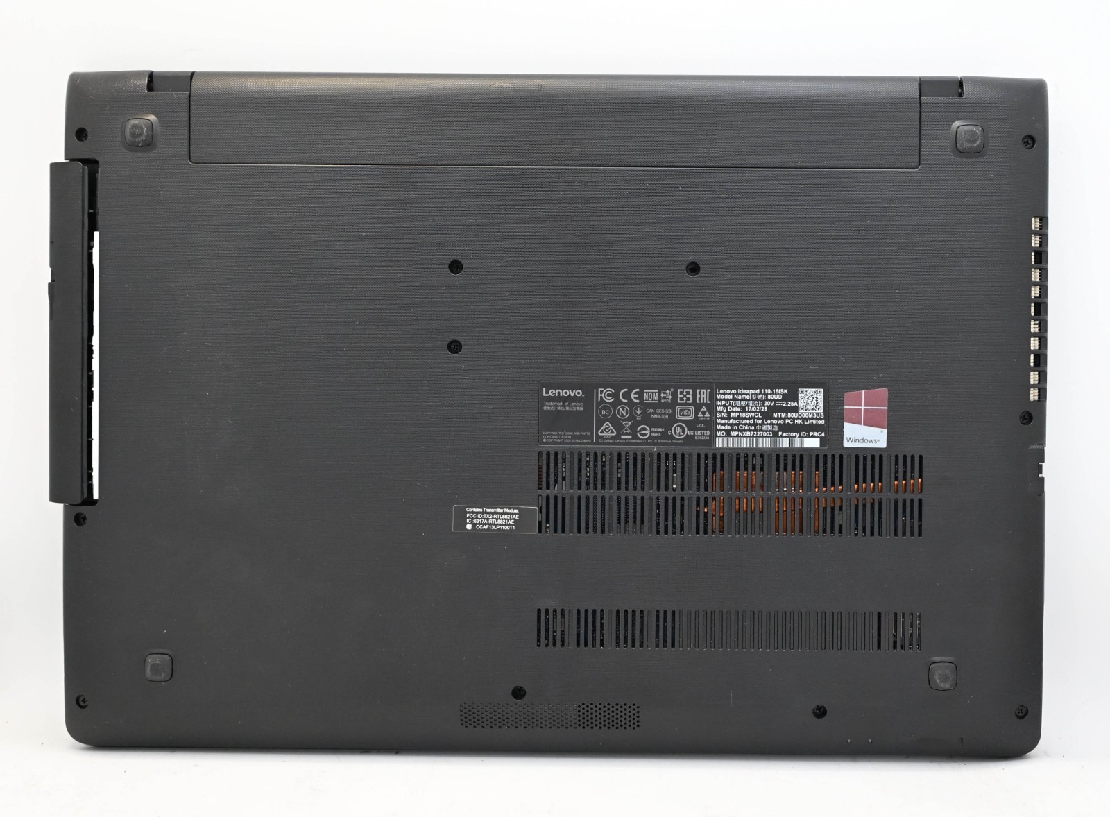 Lenovo Idea Pad 110-15ISK i3-6100u 2.3GHz 8GB RAM 256GB SSD Win 11 Home