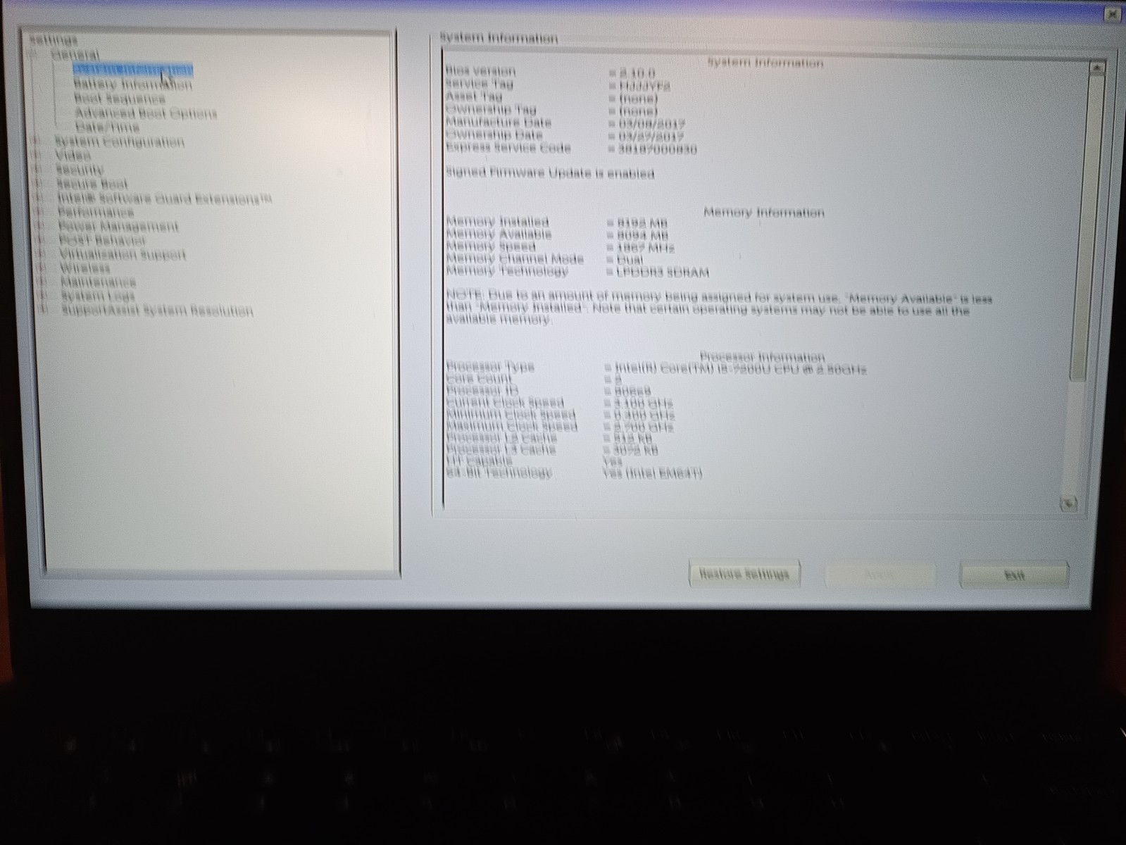 Dell XPS 13 9360 sku6708 i5-7200U 3.1 GHz 8GB RAM Win 10 No SSD No A/C Tested