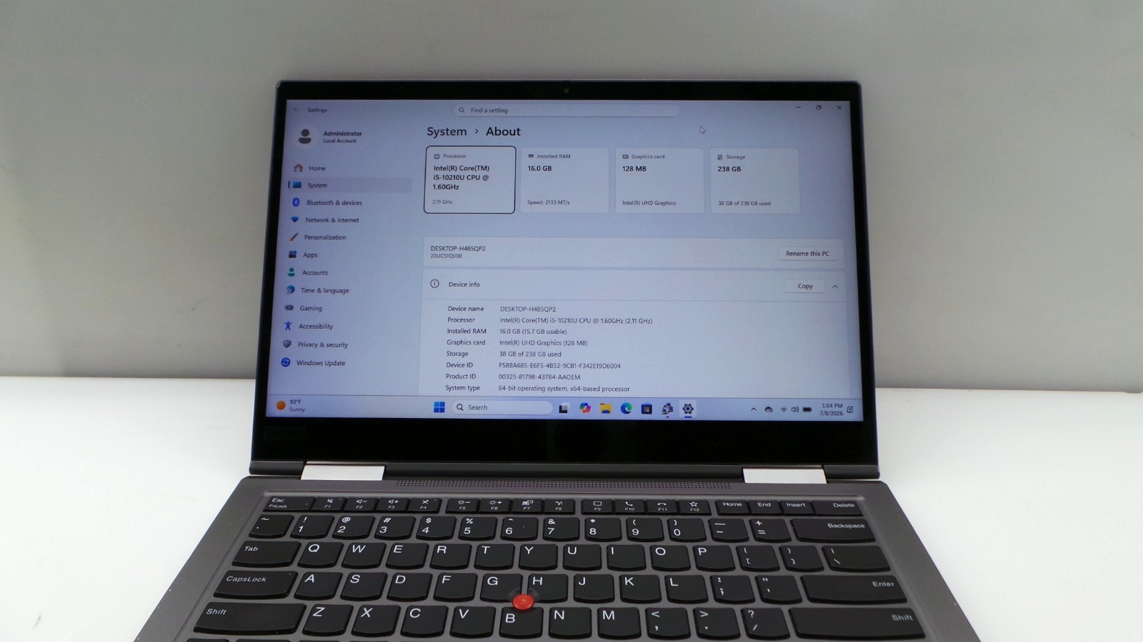 Lenovo ThinkPad X1 Yoga Gen 5 14″ 2-in-1 i5-10210U 16GB RAM 256GB SSD ***READ***