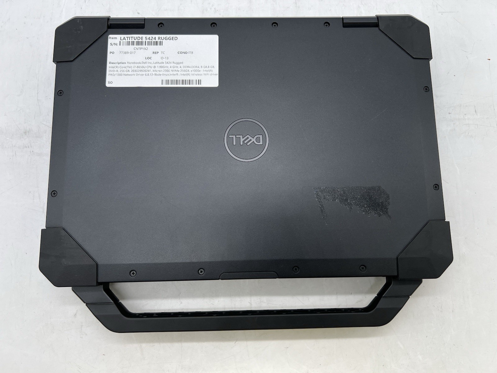 Dell Latitude 5424 Rugged, i7-8650U, 1.90GHz, 16GB RAM, 256GB NVMe-No OS/Charger
